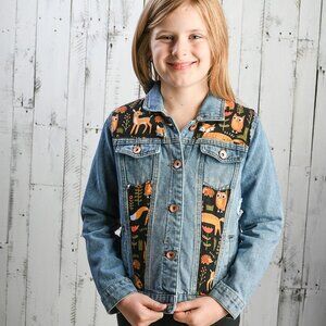 Cisono denim  jacket Girls 12 upcycled